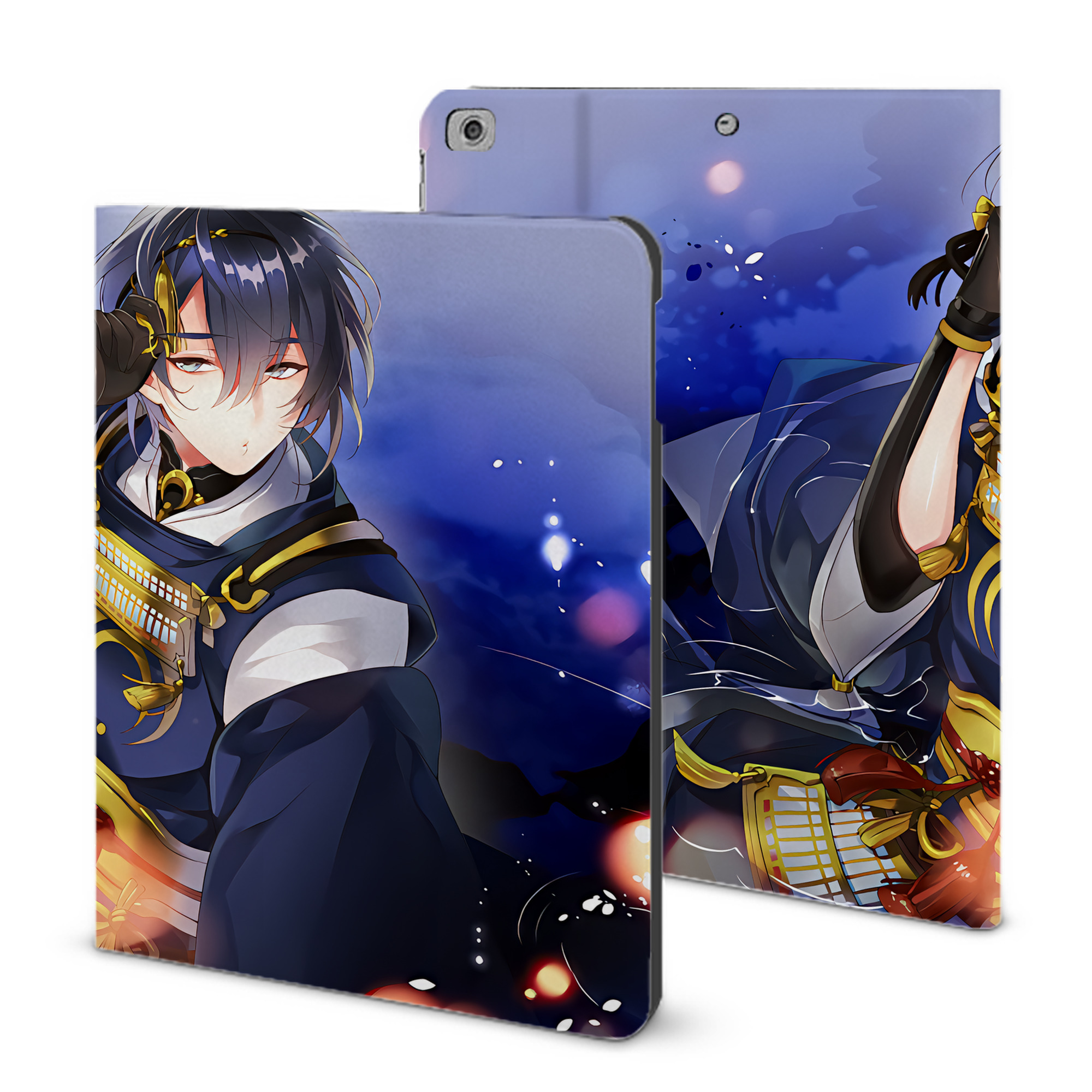 （画像用） 刀剣乱舞 Touken Ranbu IPad ケース ブック型 PUレザー TPU 耐衝撃 軽量 薄型 ペン収納なし 全面保護 IPad 各モデル対応